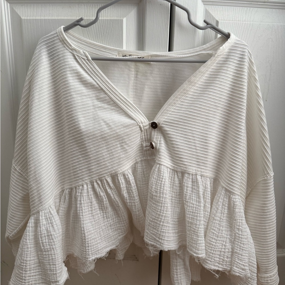 We The Free Ivory Textured Top